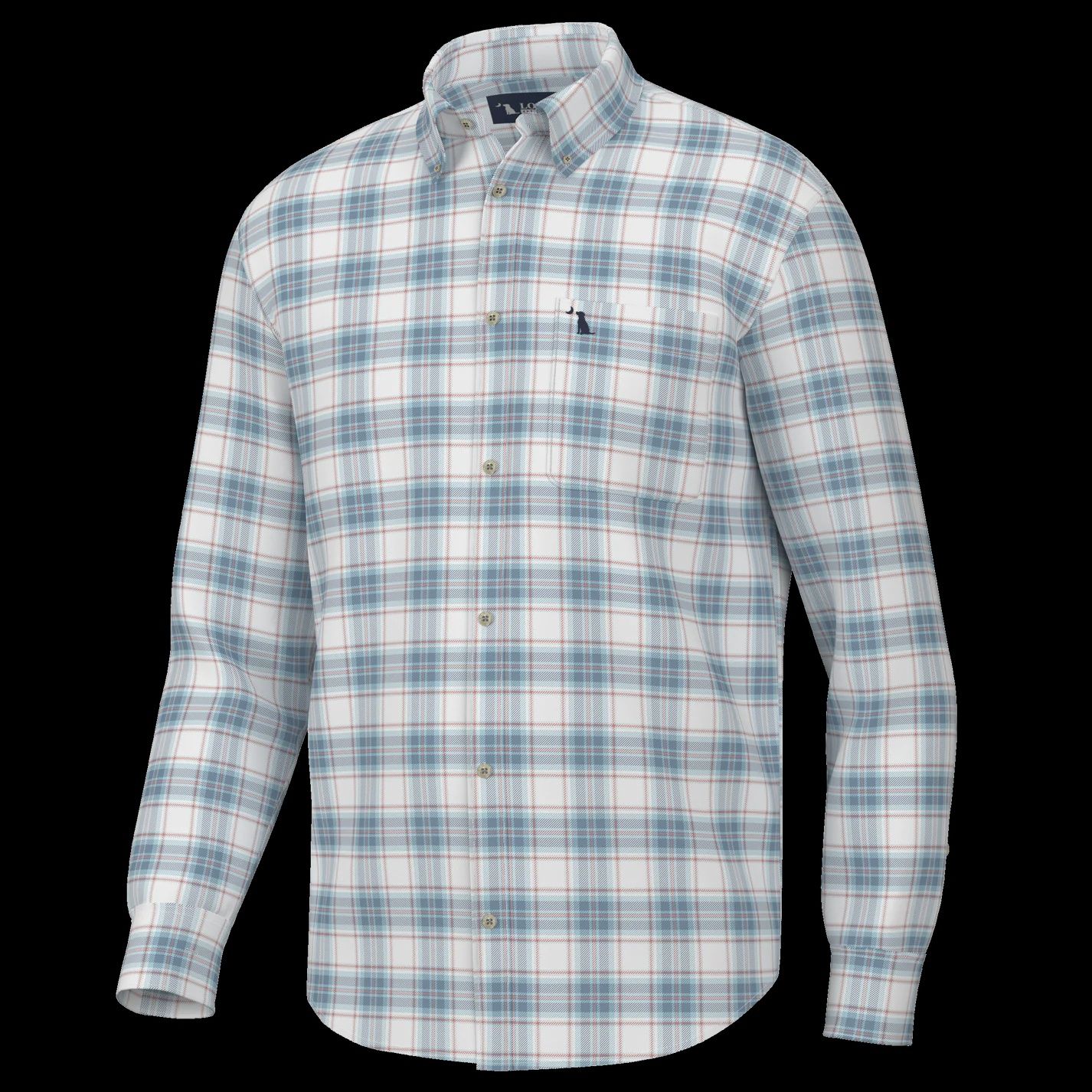 Local Boy Outfitters Miller Dress Shirt - Plum/Light Blue/Salmon