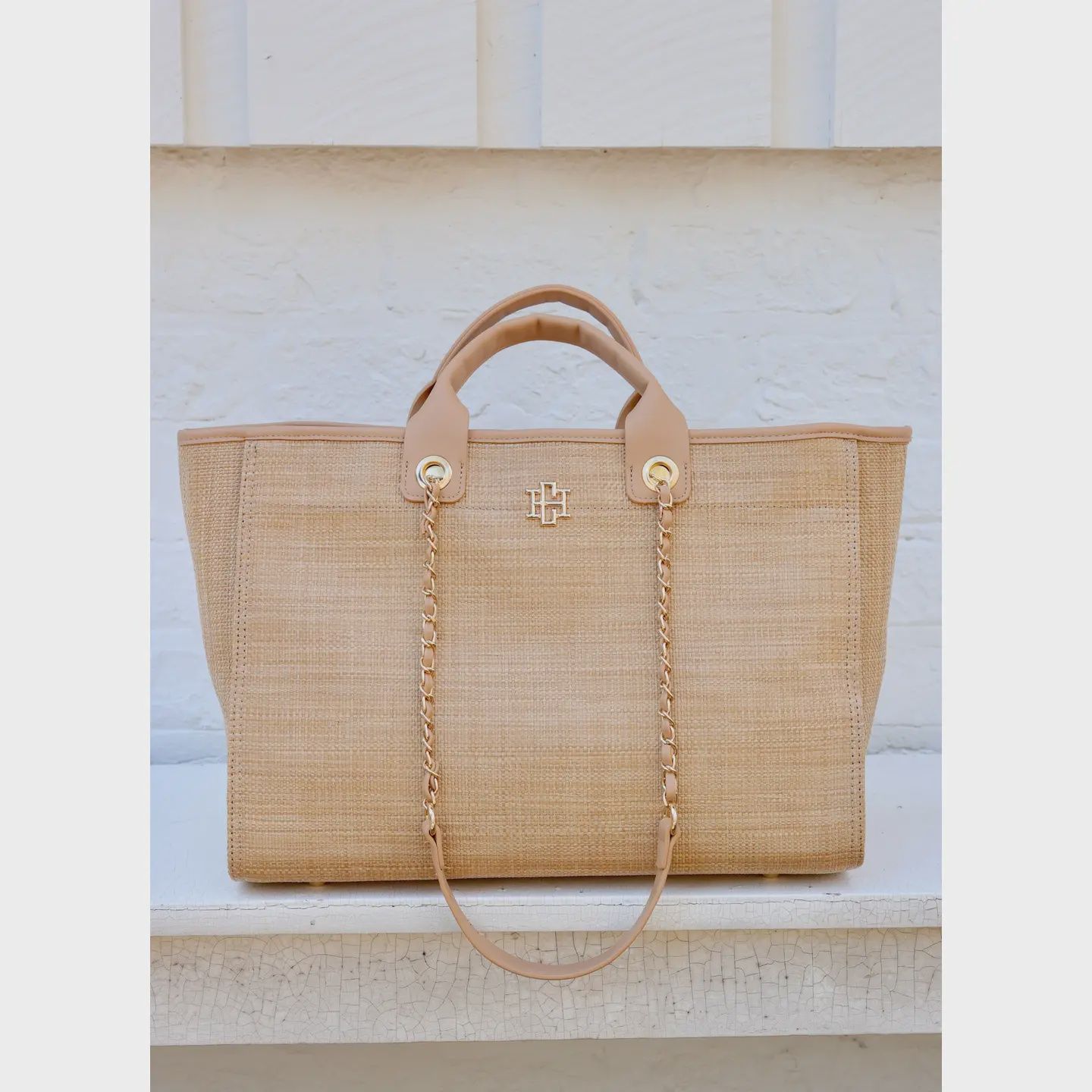 Caroline Hill Melissa Tote Bag Natural Tan