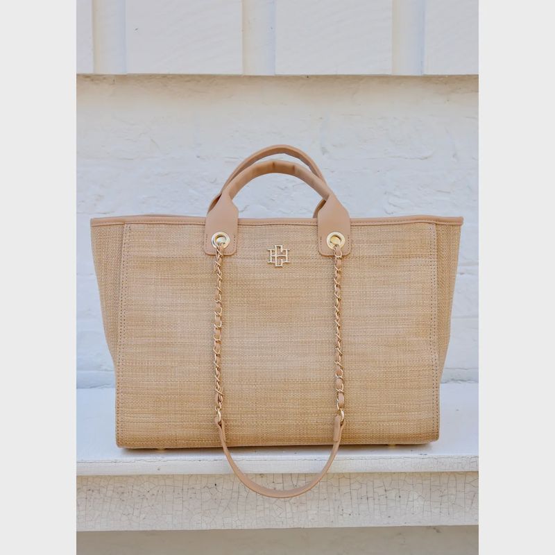 Caroline Hill Melissa Tote Bag Natural Tan