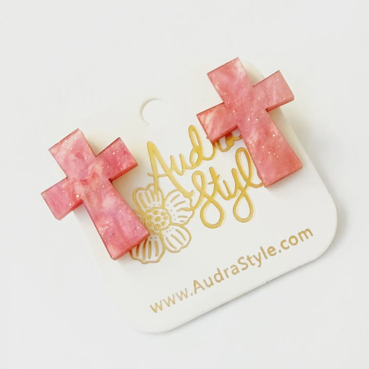 Audra Style Ruby Pearl Cross Stud
