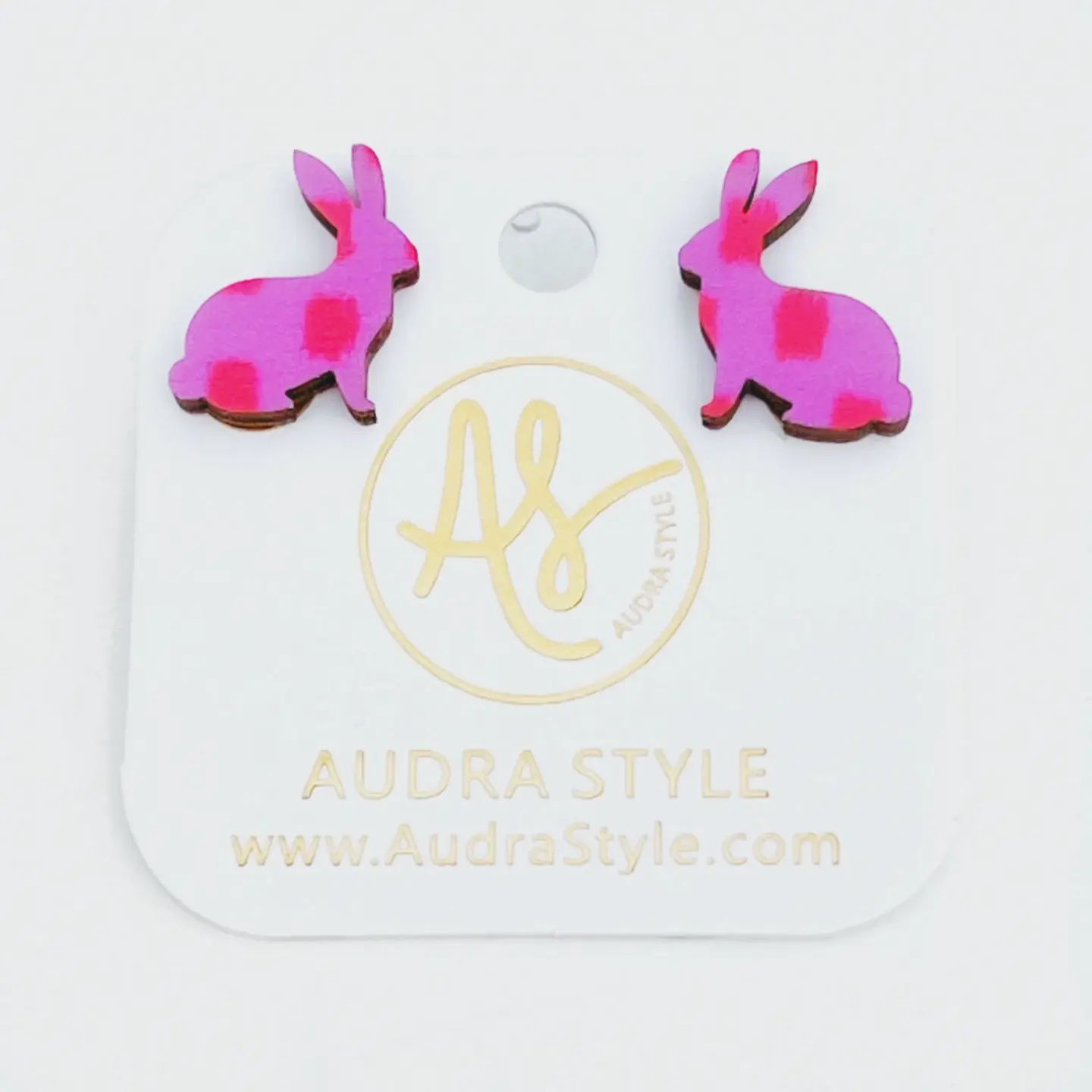Audra Style Pink/Red Bunny Stud