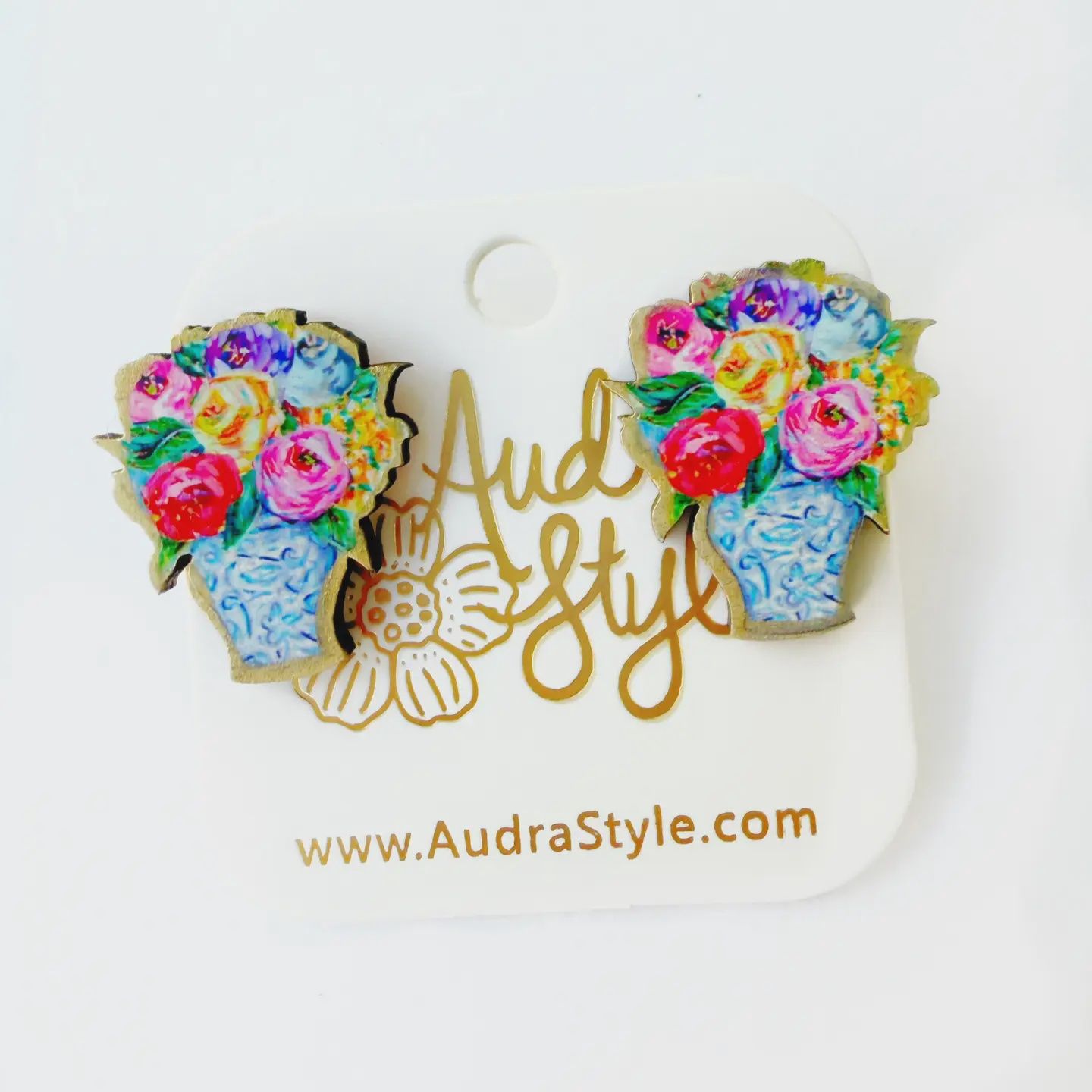 Audra Style Floral Bouquet Stud