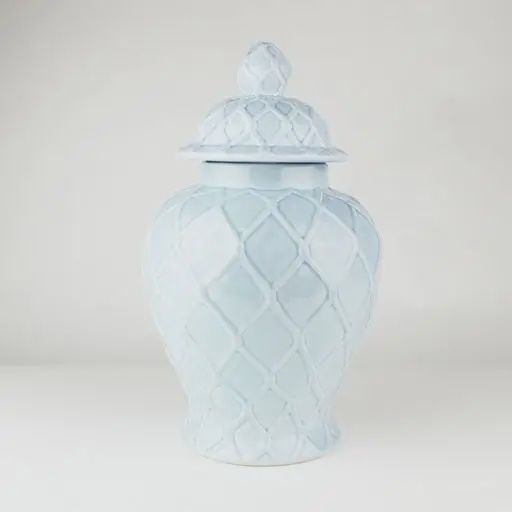 Oak Lane - Light Blue Textured Ginger Jar - Large