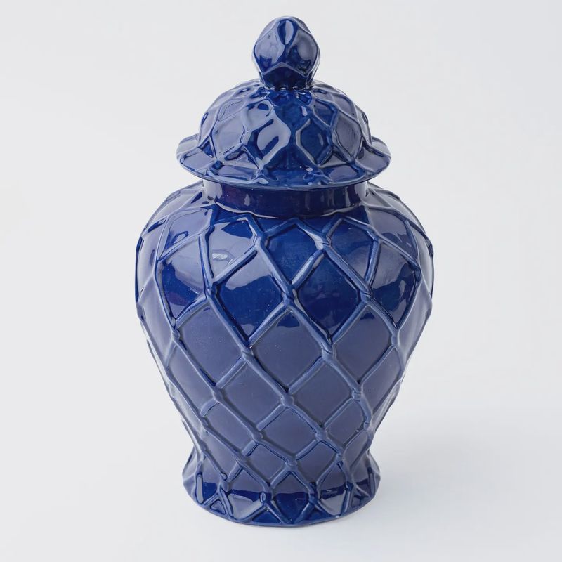 Oak Lane Navy Textured Ginger Jar - Extra Large