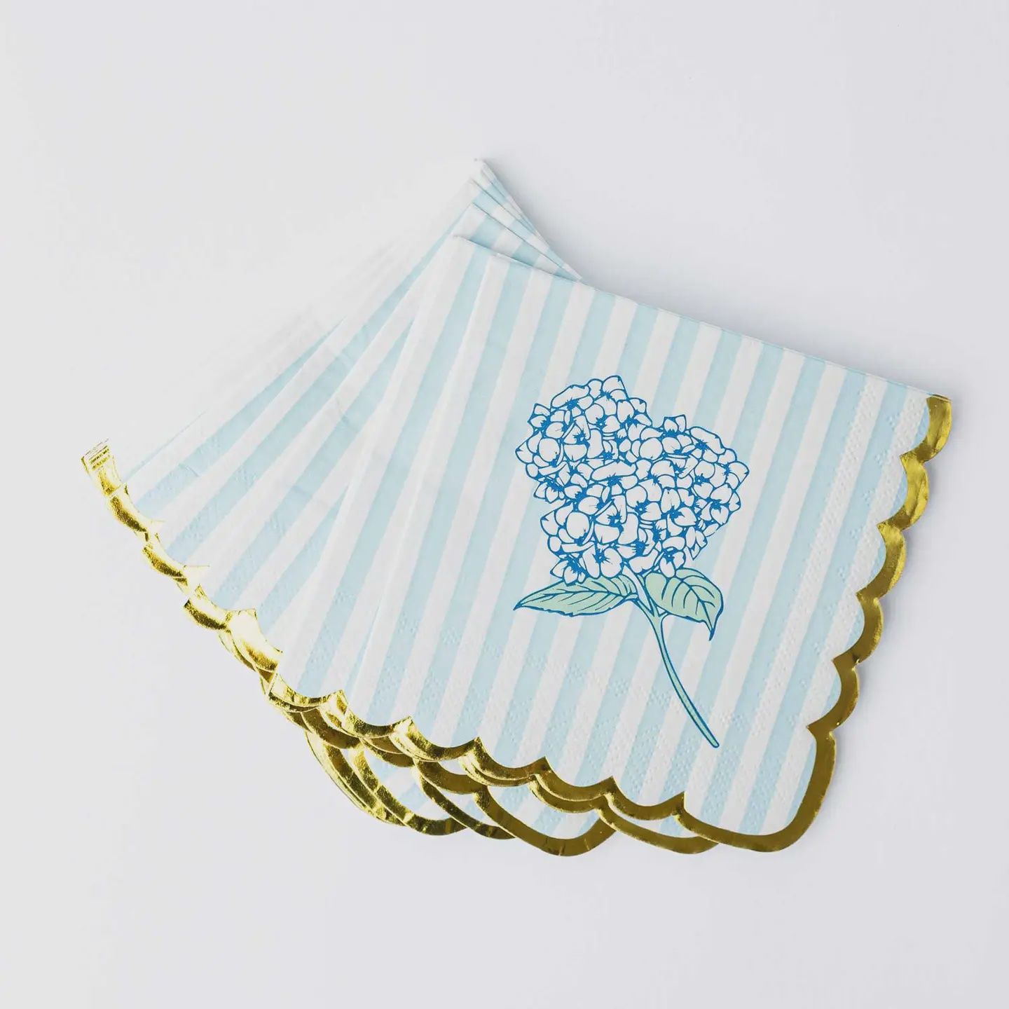 Oak Lane Hydrangea Stem Paper Beverage Napkin Packs