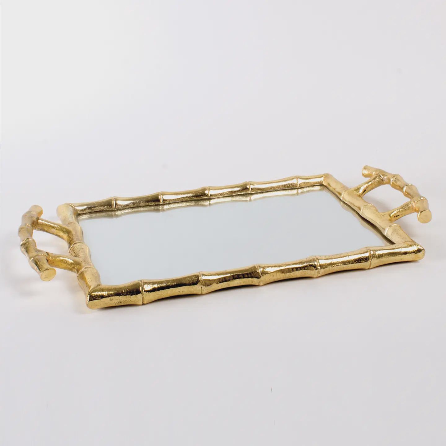 Oak Lane Gold Bamboo Vanity Tray