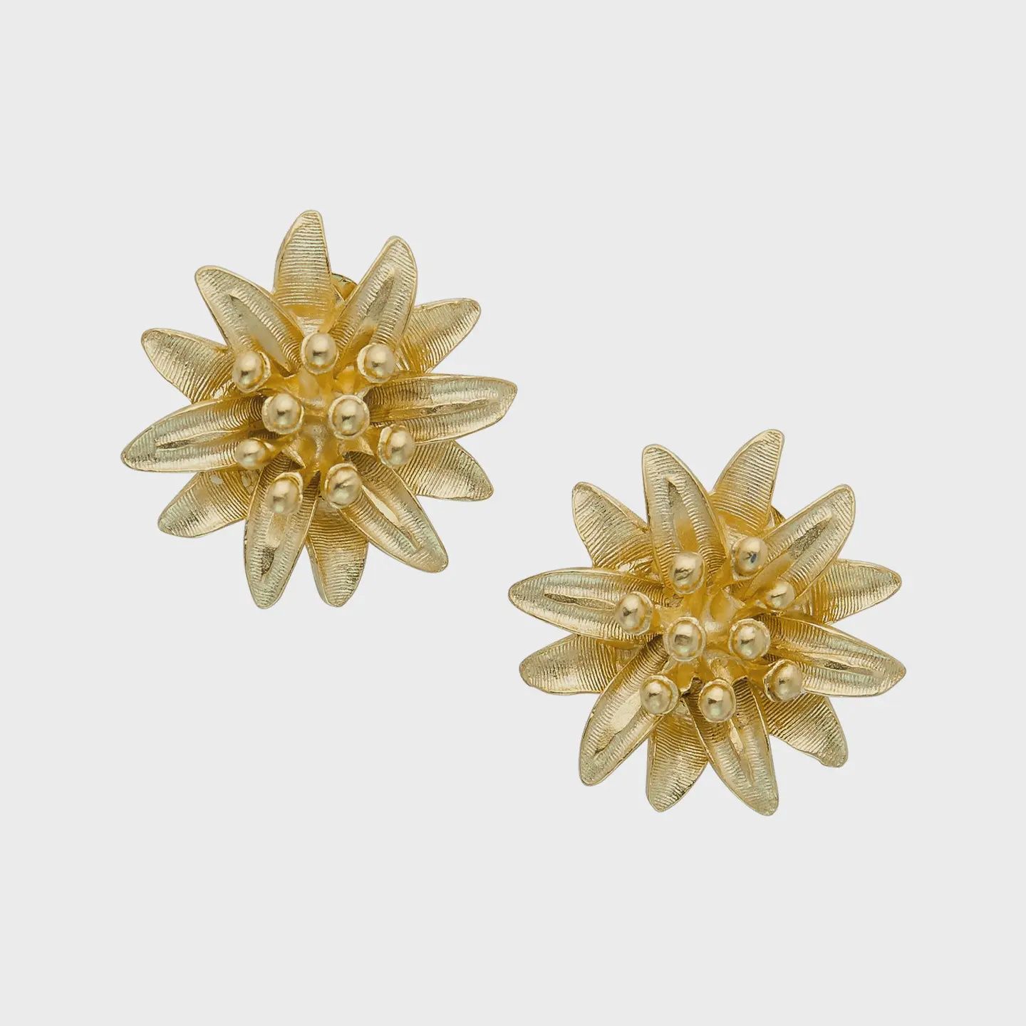 Susan Shaw Handcast Gold Flower Studs