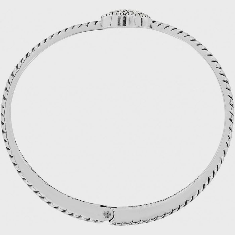 Brighton Celestia Heart Hinged Bangle- Silver