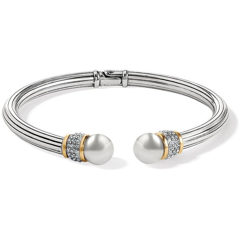 Brighton Meridian Open Hinged Bangle-Silver/Gold