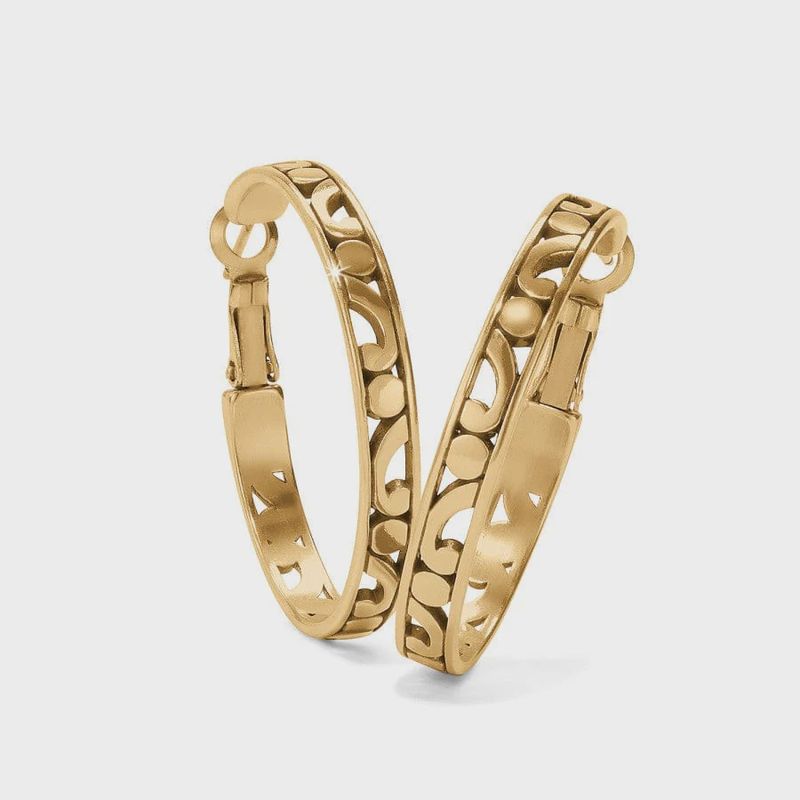 Brighton Contempo Medium Hoop Earrings- Gold