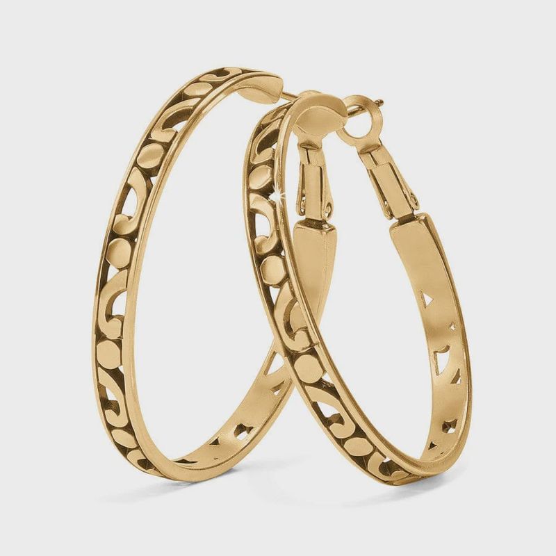 Brighton Contempo Large Hoop Earrings-Gold