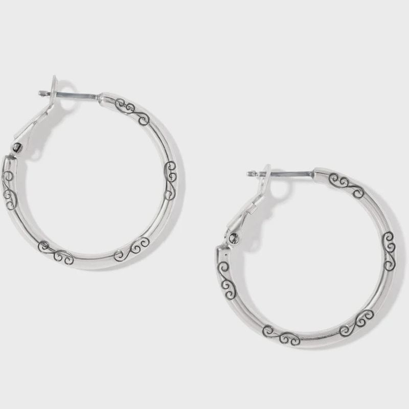 Brighton Small Hoop Charm Earrings- Silver