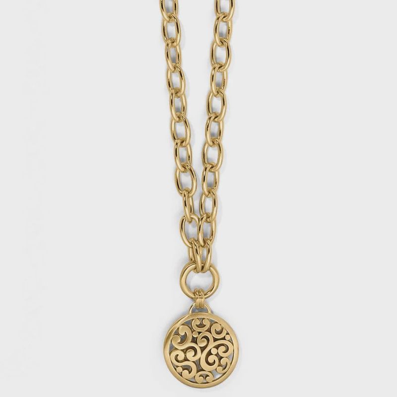 Brighton Contempo Medallion Charm Necklace- Gold