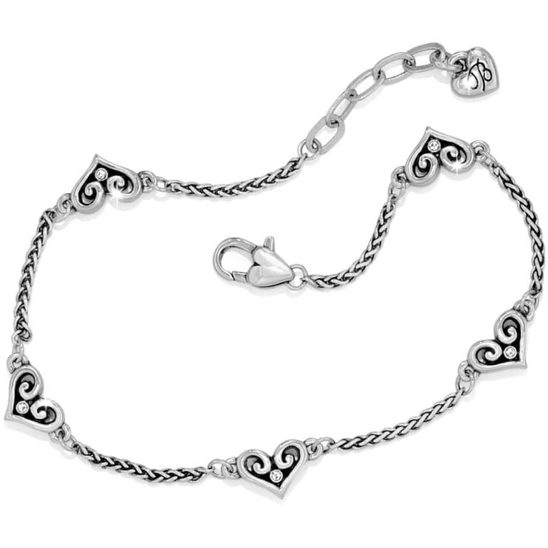 Brighton Alcazar Heart Anklet- Silver
