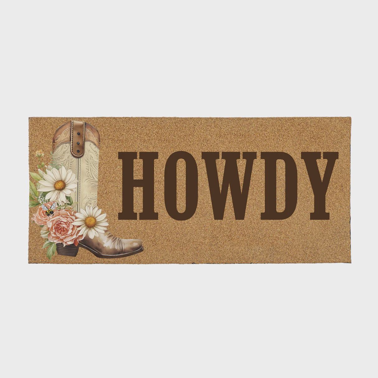 Evergreen Petal &amp; Plow Floral Boots, Flocked Coir Sassafras Switch Mat