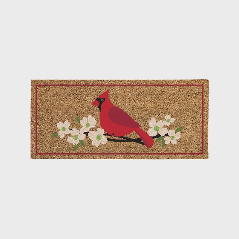 Evergreen Classic Cardinal and Dogwood Flocked Sassafras Coir Switch Mat
