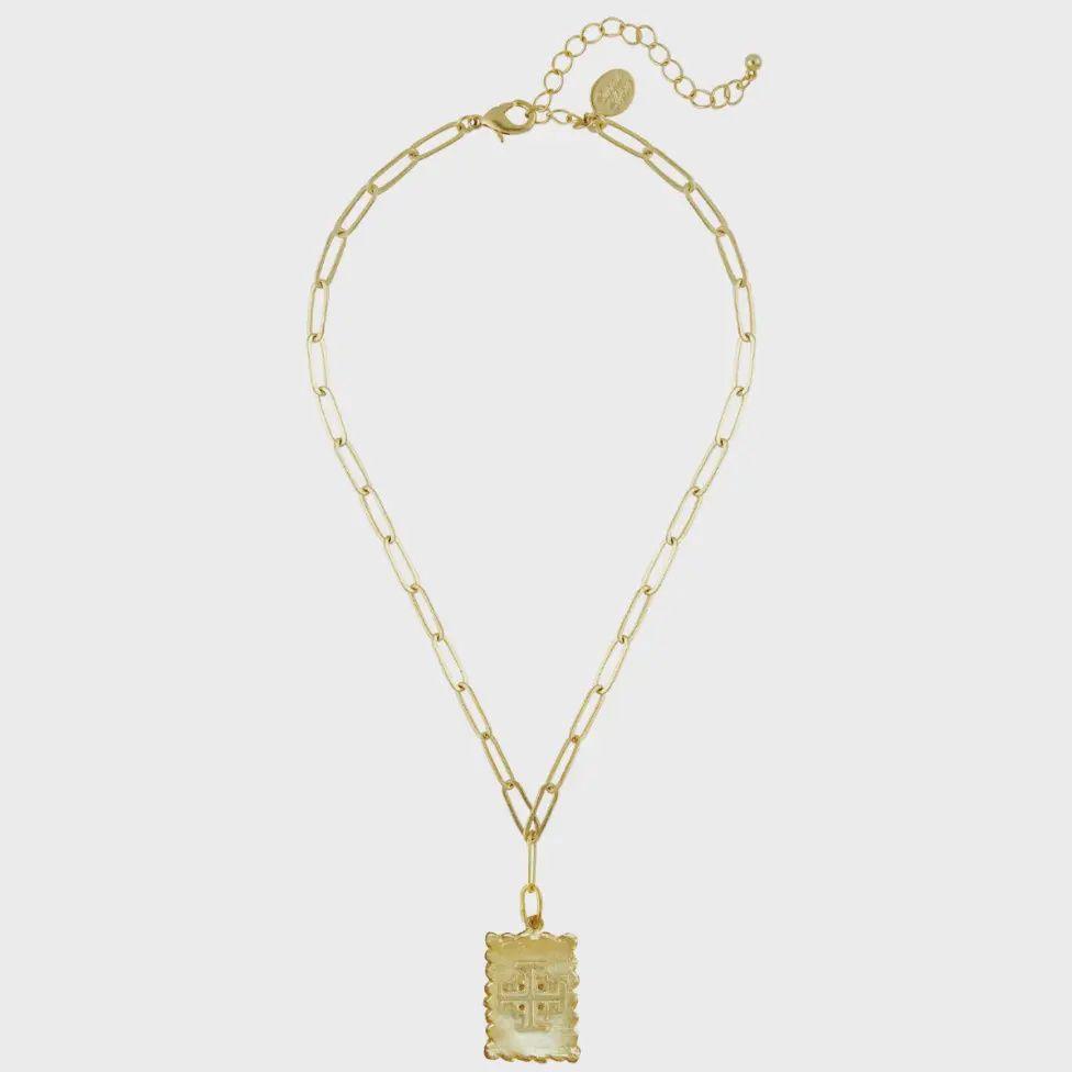 Susan Shaw  Jerusalem Cross Stamp Necklace