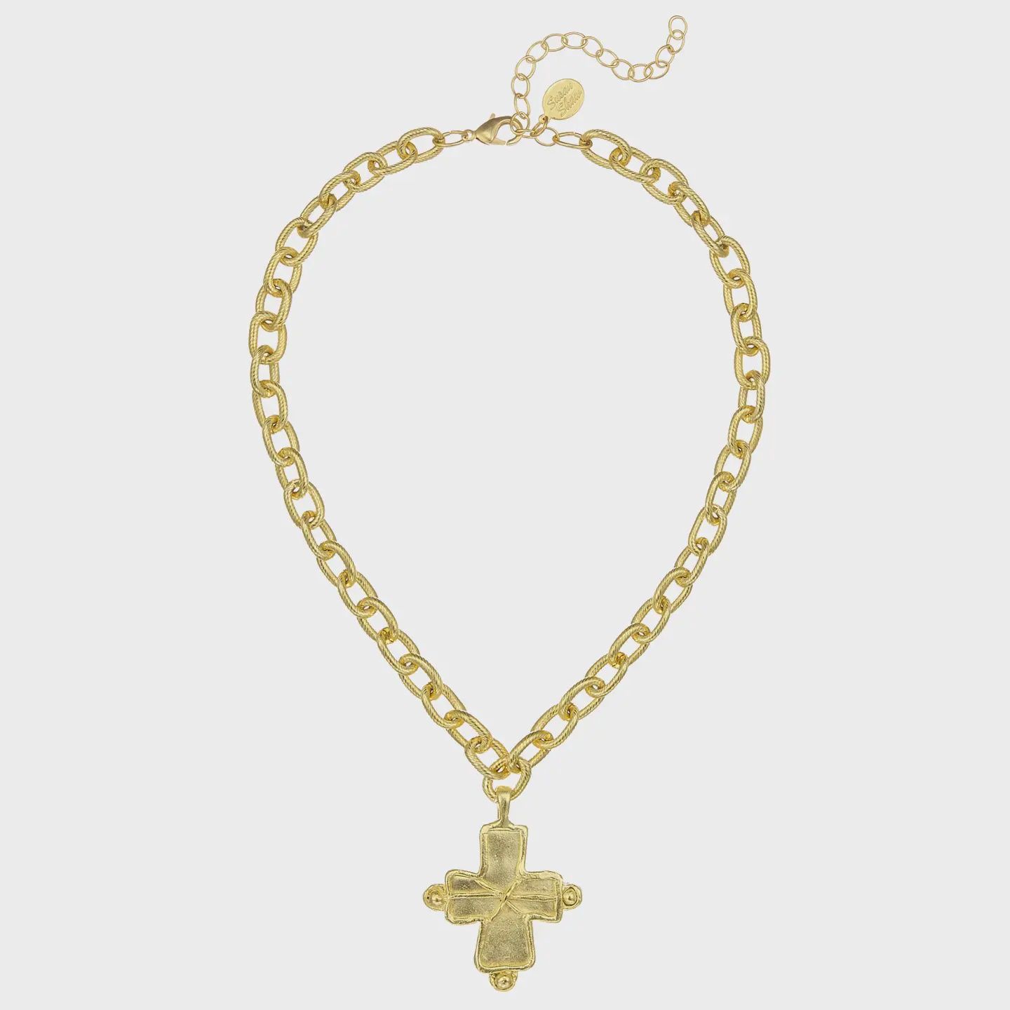 Susan Shaw Gold Cross On Chain Necklace