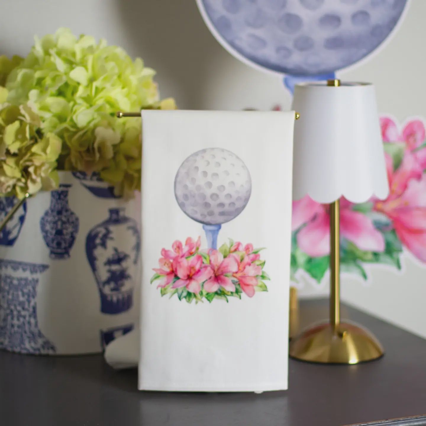 Front Porch Elegance Fairway Floral- Tea Towel