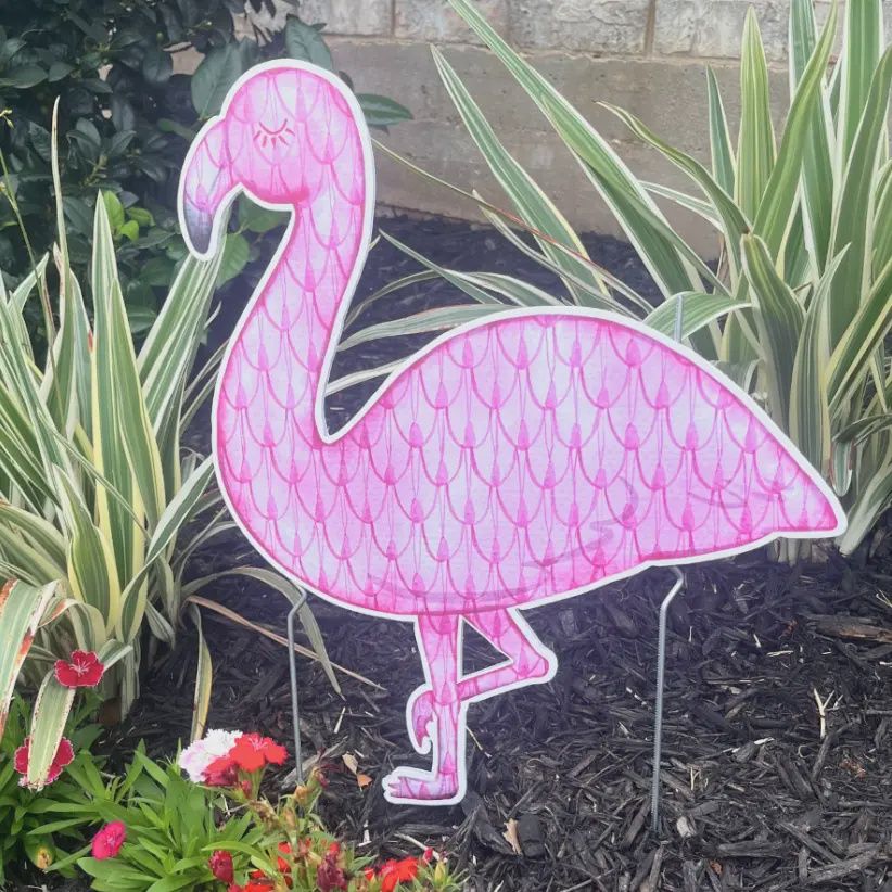 Front Porch Elegance Pretty in Pink Flamingo- Garden Stake