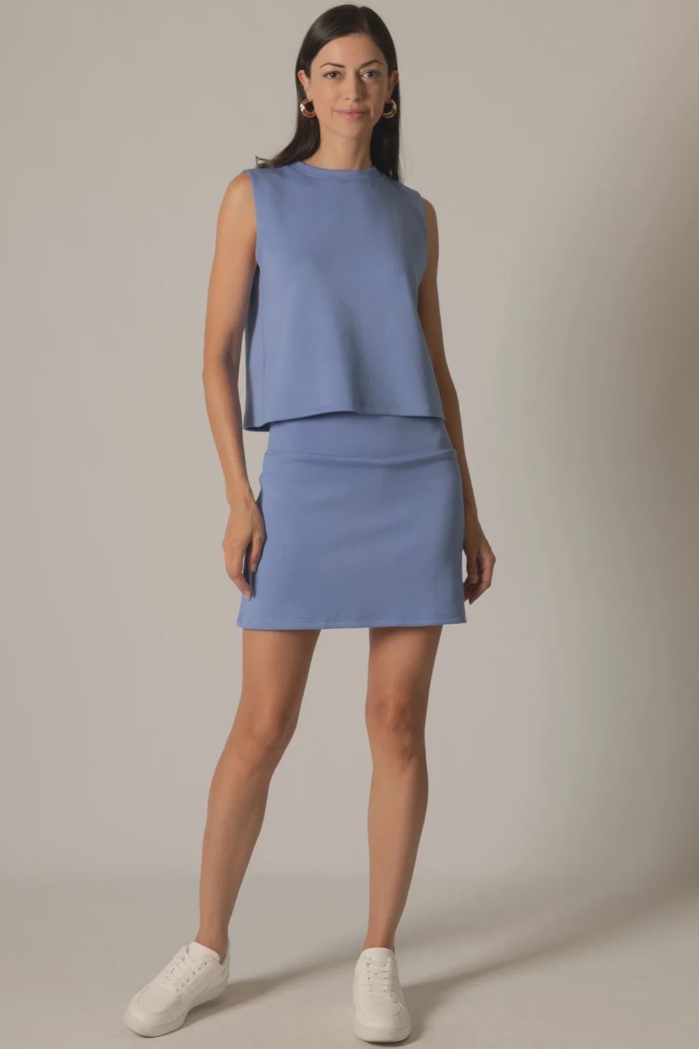 P. Cill Round Neck Tank Top- Cornflower Blue