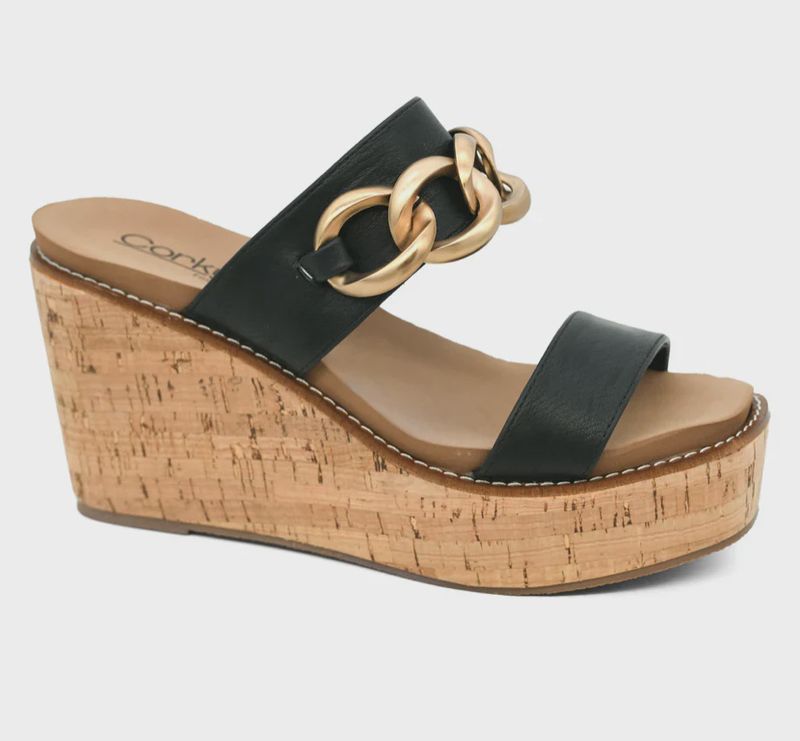 Corky&#39;s On Vacay Black Wedge