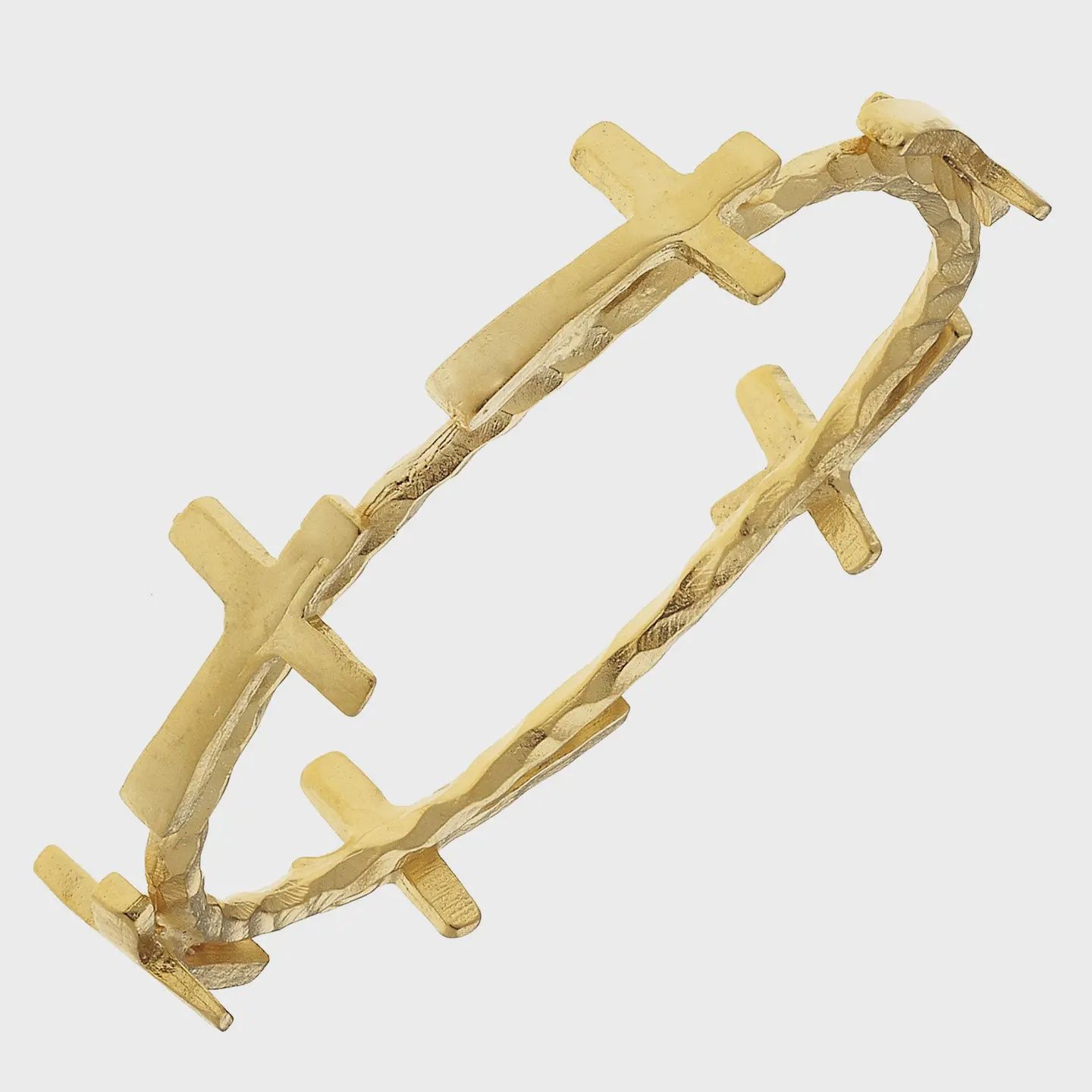 Susan Shaw Gold Sideways Cross Bangle