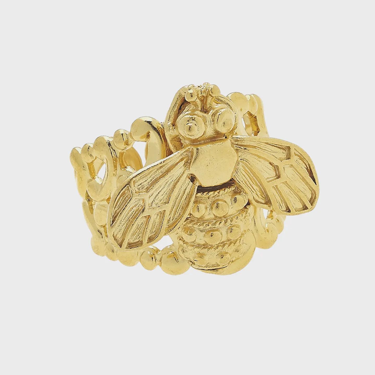 Susan Shaw Handcast Gold Bee Adjustable Ring