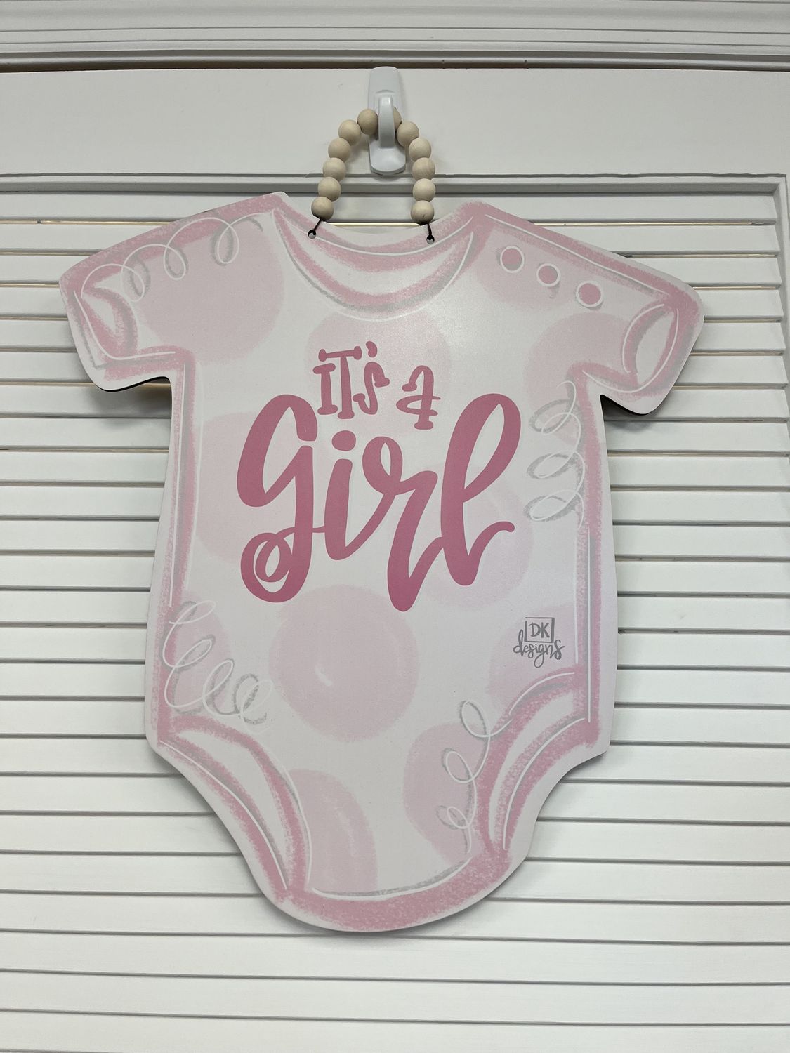 DK Designs Pink Onesie Its a Girl Hanger