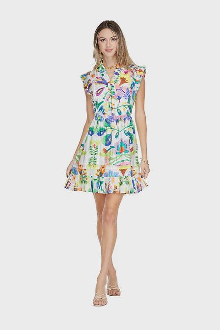 Joy Joy Island Art Pleated Dress