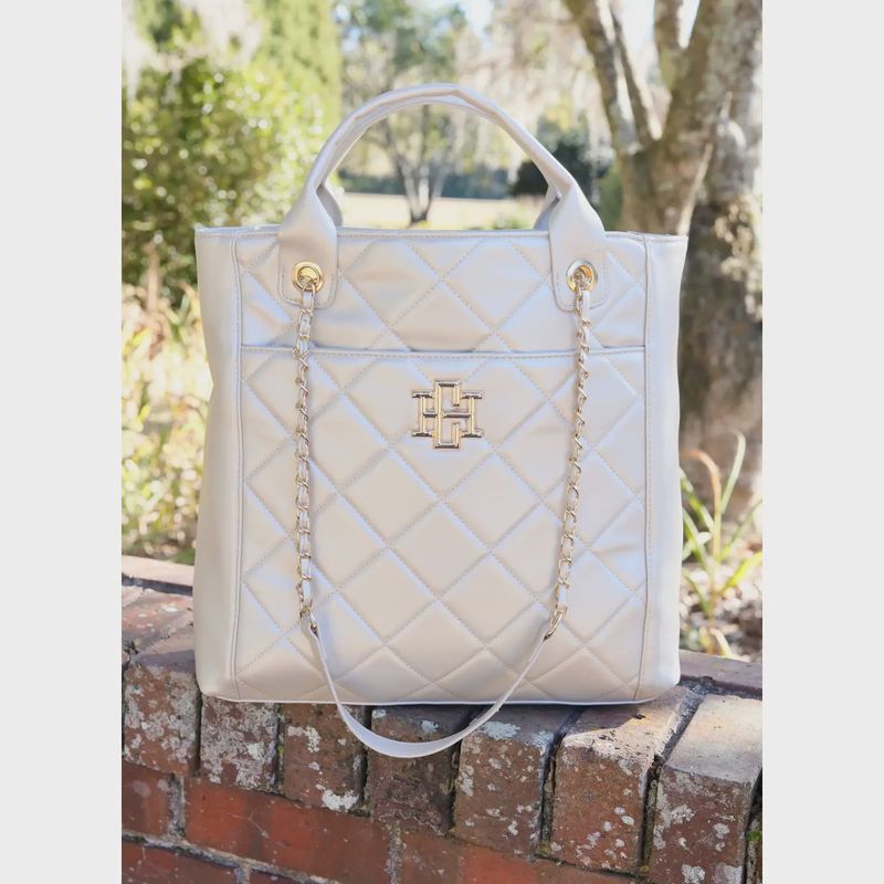 Caroline Hill Kinzley Tote Pearl Quilted Ld