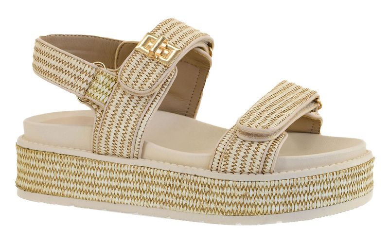 Corkys Sand Raffia Go For It Platform Sandal