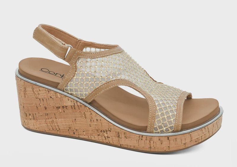 Corkys Caramel Mesh Carley Wedge