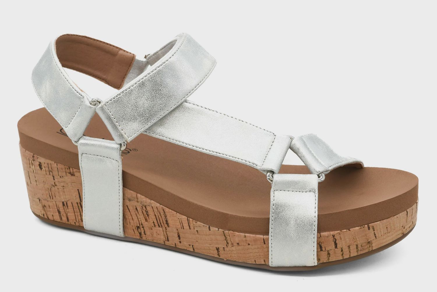 Corkys White Metallic Don&#39;t Tempt Me Wedge