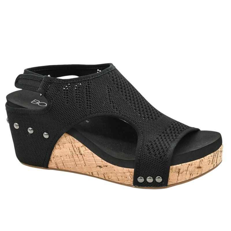 Corkys Black Knit Carley Wedge
