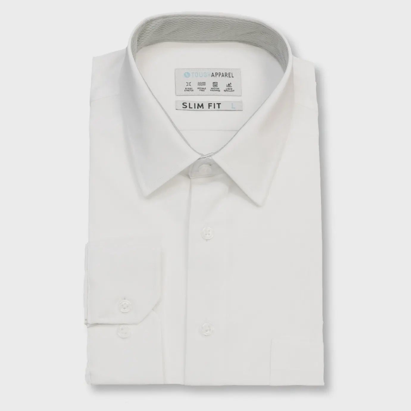 Tough Apparel White Hustle Dress Shirt - Long Sleeve