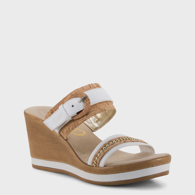 Onex White Leather Ronnie Wedge