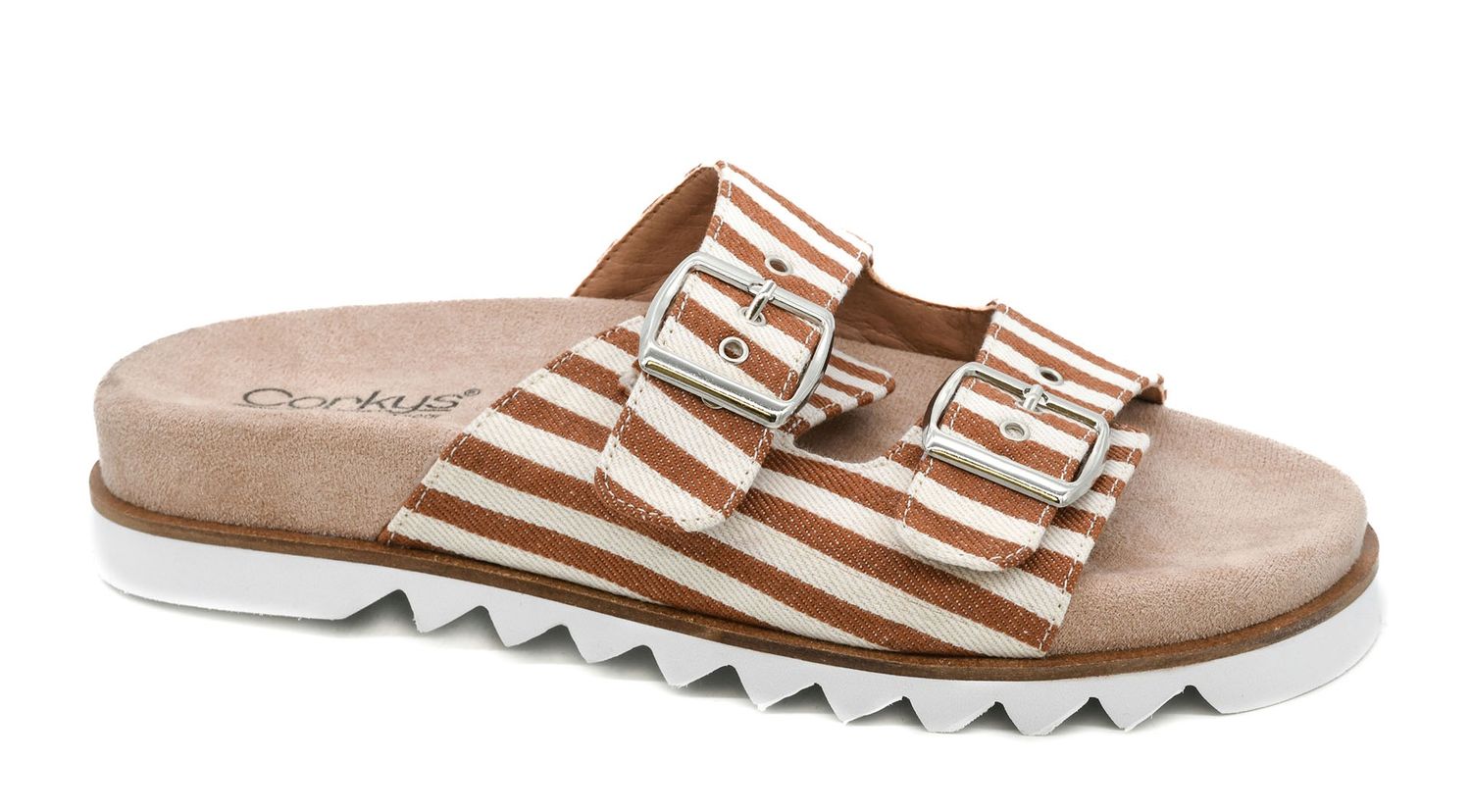 Corkys Dash Sandals - Tan Natural Stripe