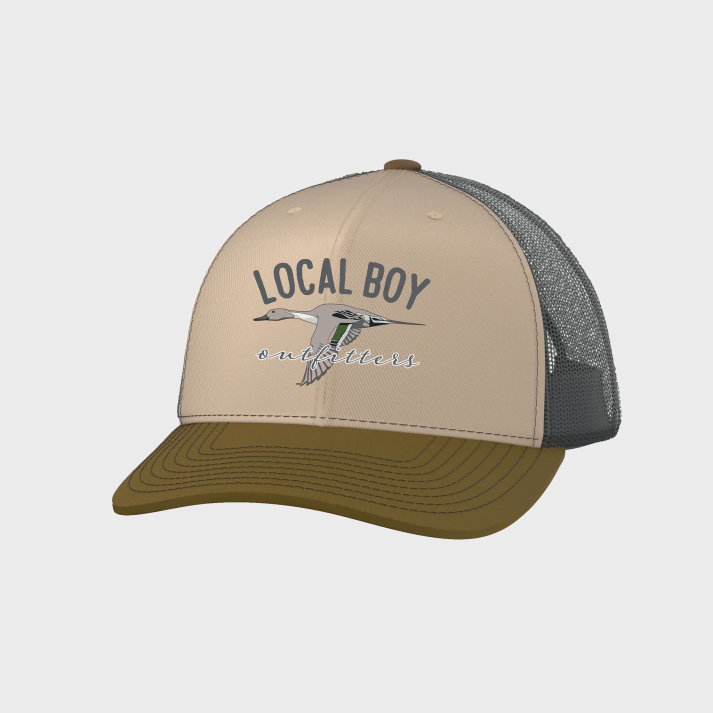 Local Boy Outfitters Lucky Duck Trucker Hat- Beige