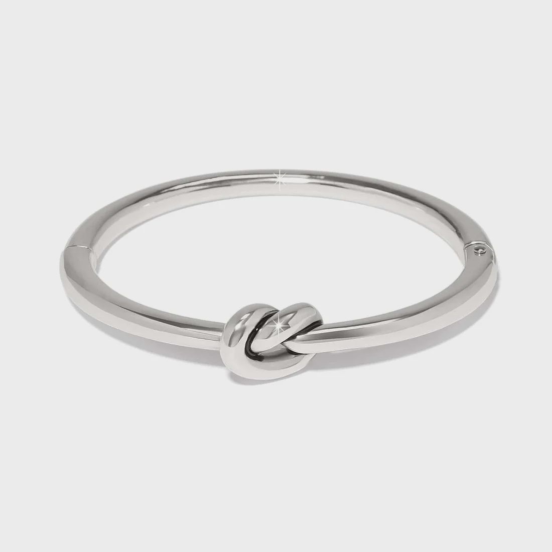 Brighton Silver Interlok Single Knot Hinged Bangle