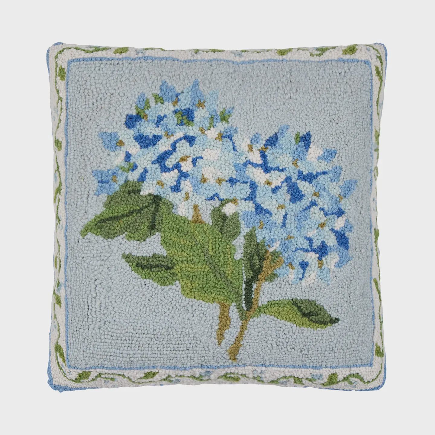 Peking Handicraft Blue Hydrangea Hook Pillow - Sally Eckman Roberts