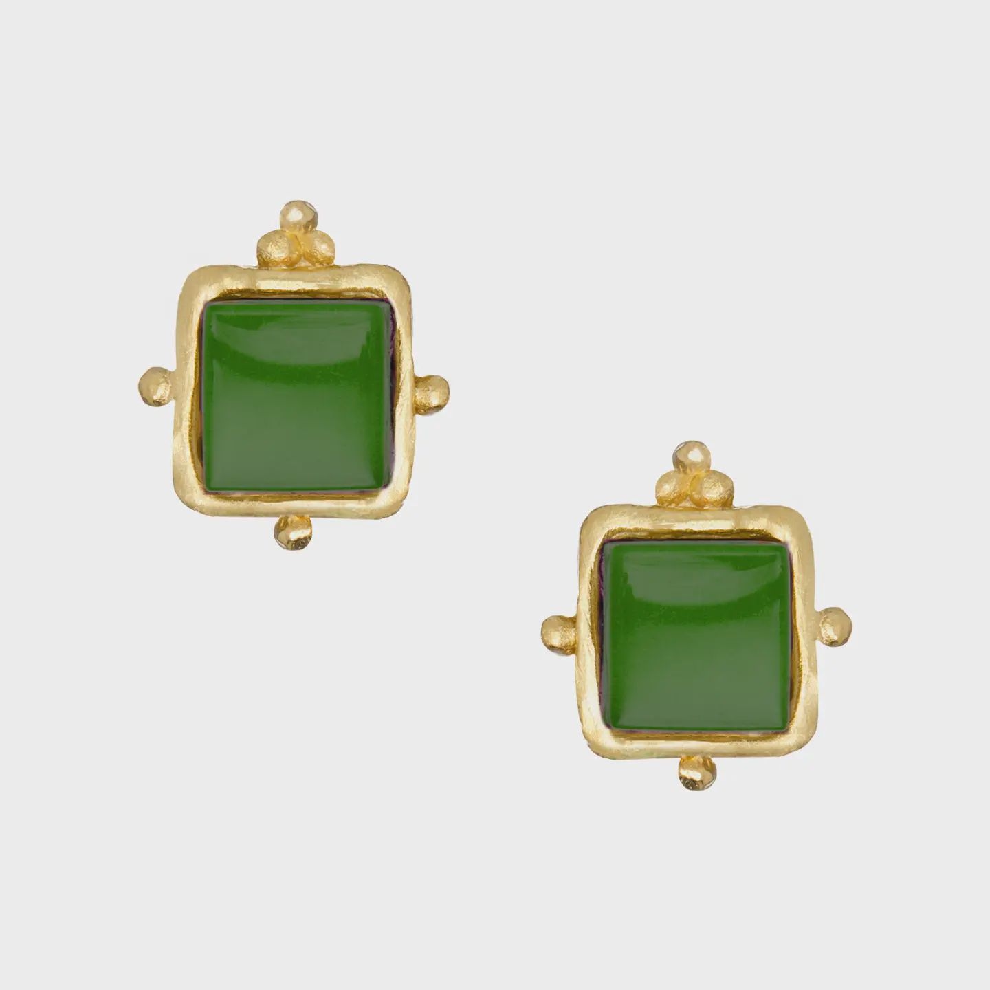 Susan Shaw Charlotte Studs - Emerald Green