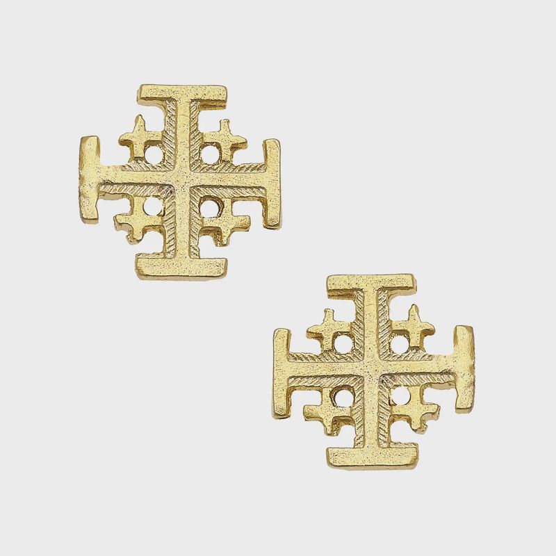 Susan Shaw Gold Multi Cross Stud Earring