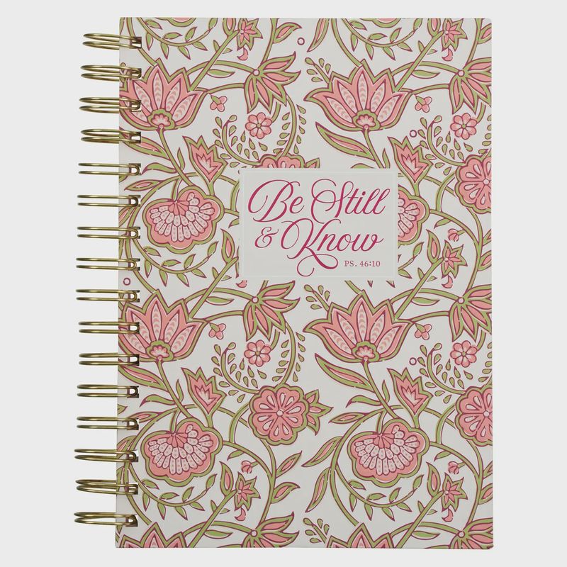 Christian Art Gifts Journal Wirebound Pink Be Still &amp; Know Ps. 46:10
