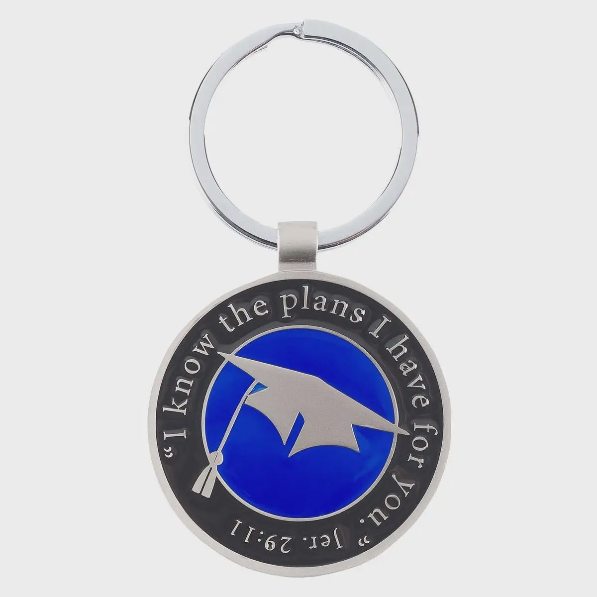 Christian Art Gifts Keychain in Tin I Know the Plans Jer. 29:11