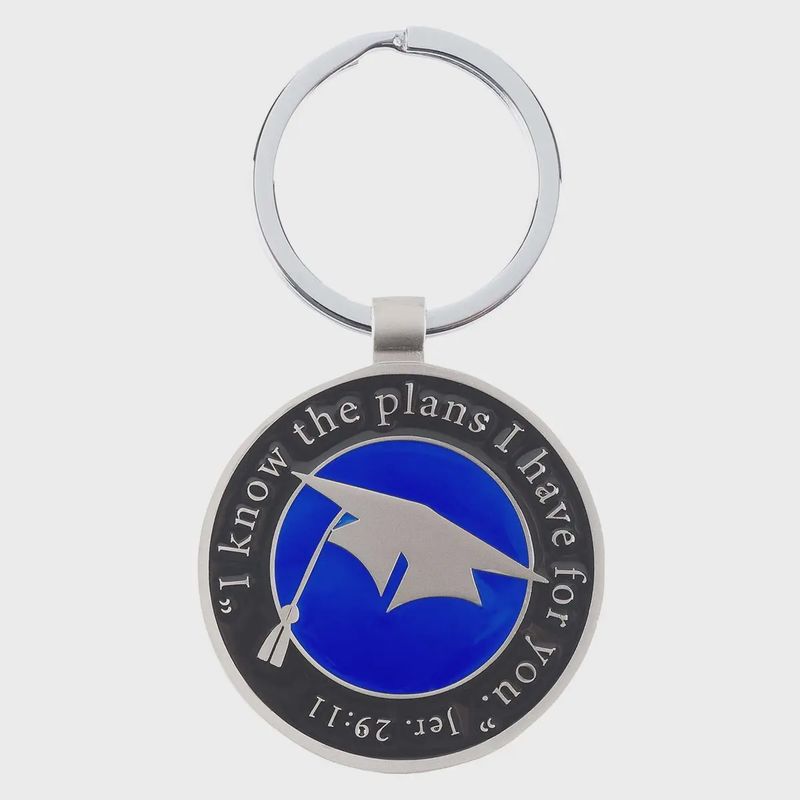 Christian Art Gifts Keychain in Tin I Know the Plans Jer. 29:11