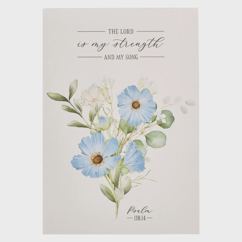 Christian Art Gifts Notepad Floral My Strength &amp; My Song Ps. 118:14