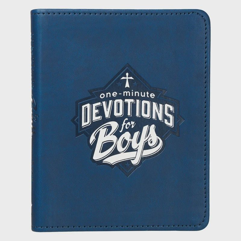 Christian Art Gifts One-Minute Devotions For Boys Faux Leather
