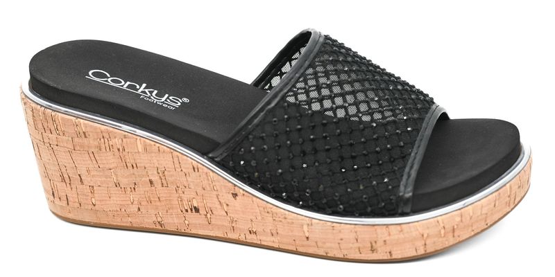 Corkys Lets Mesh Around Wedge- Black