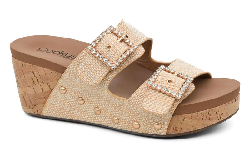 Corkys Main Squeeze Wedge- Raffia